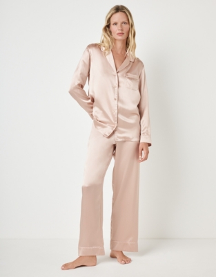 Silk Stripe Piped Pyjama Set