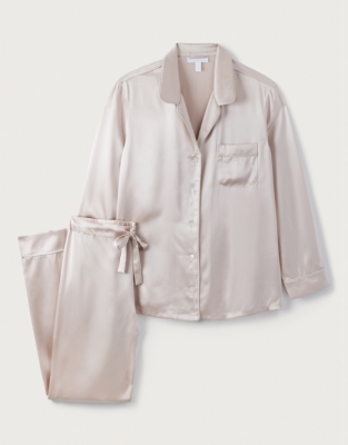 White company silk online pajamas