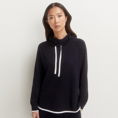 Silk Tipped Funnel Neck Sweater