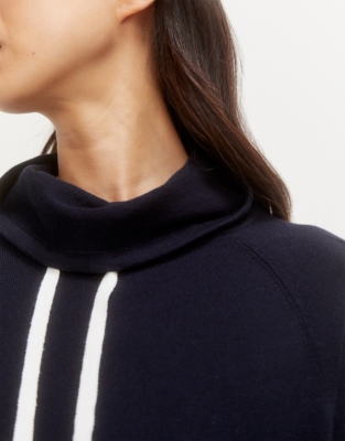 Silk Tipped Funnel Neck Sweater