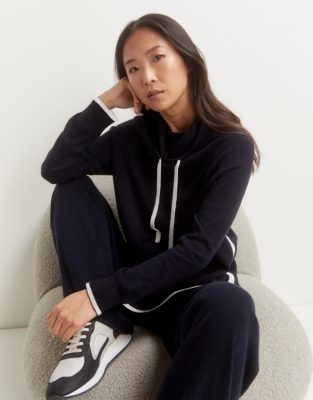 Silk Tipped Funnel Neck Sweater