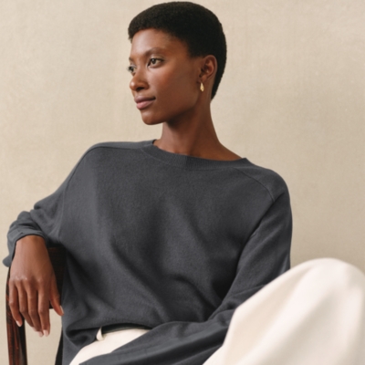 Silk Trim Jumper with Cashmere