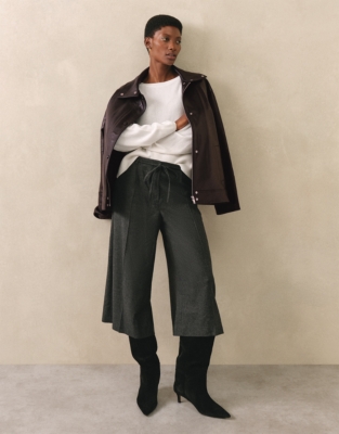 Silk Trim Jumper with Cashmere - Porcelain