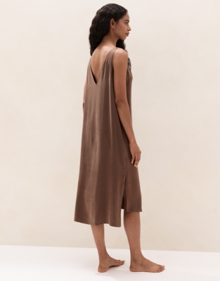 Silk V-Neck Lace Midi Nightie