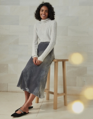 White company 2025 bias cut skirt