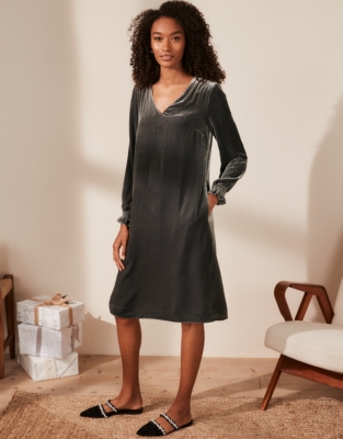 White company shop velvet dress