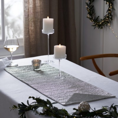 SilverBeaded Charger Table Linen & Accessories The White Company UK