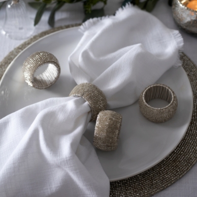 Silver bling napkin on sale rings