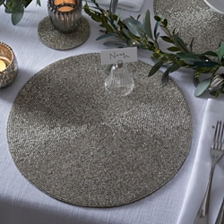 Silver Beaded Round Placemats – Set of 2