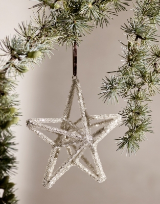 Silver Beaded Star Decoration – Large