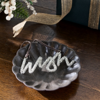 Silver Beaded Wish Decoration – 13cm