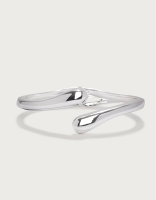 Silver Droplet Detail Cuff Bracelet