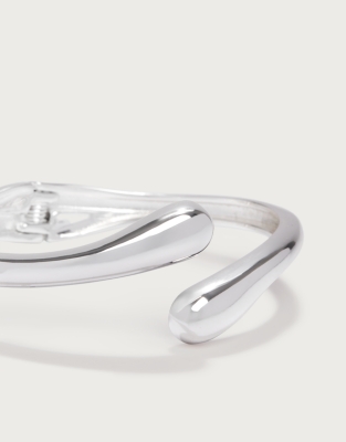 Silver Droplet Detail Cuff Bracelet