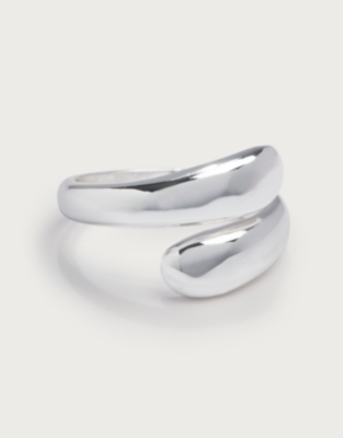 Silver Droplet Detail Ring
