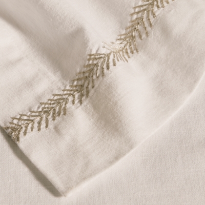 Silver Fern Stitched Table Runner