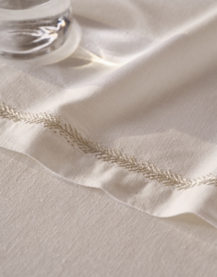 Silver Fern Stitched Table Runner