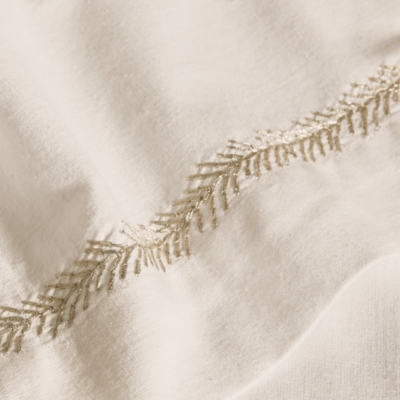 Silver Fern Stitched Tablecloth
