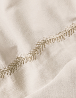 Silver Fern Stitched Tablecloth