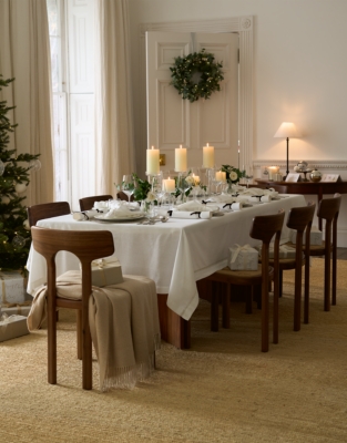 Silver Fern Stitched Tablecloth