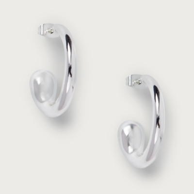 Silver Hoop Interest Earrings
