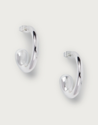 Silver Hoop Interest Earrings