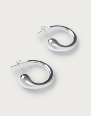 Silver Hoop Interest Earrings