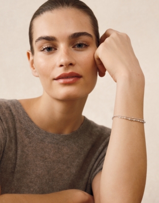 Silver Plated Delicate Beaded Bracelet