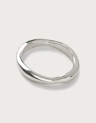 Silver Plated Hammered Ring