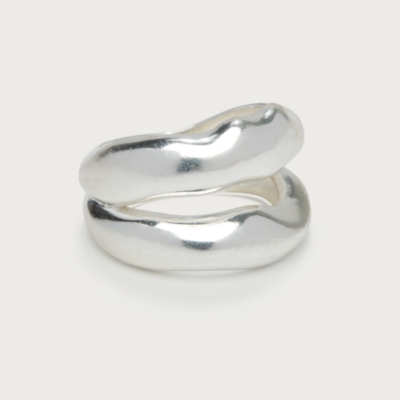 Silver Plated Molten Stacked Ring