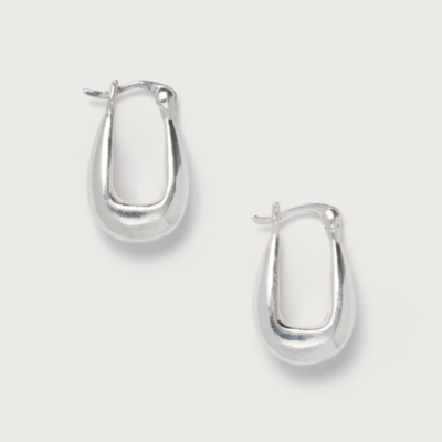 Silver Plated Square Hoop Earrings