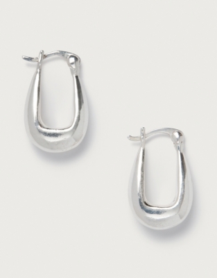 Silver Plated Square Hoop Earrings