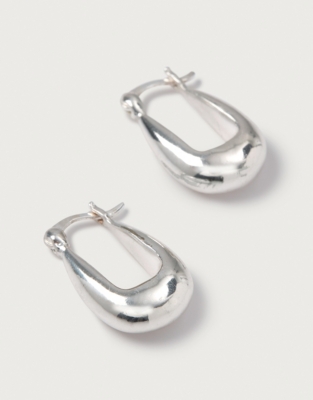 Silver Plated Square Hoop Earrings