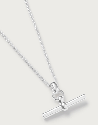Silver Plated T-Bar Necklace