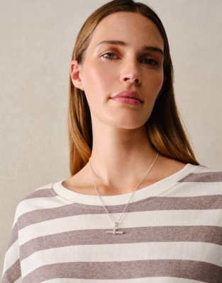 Silver Plated T-Bar Necklace