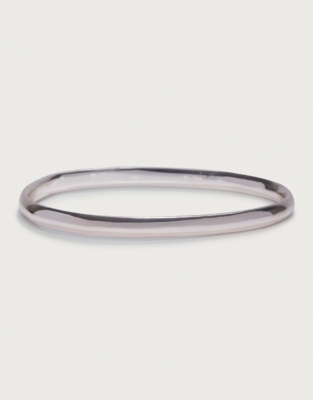 Silver-plated Organic Shape Bangle