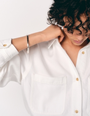 Silver-plated Organic Shape Bangle