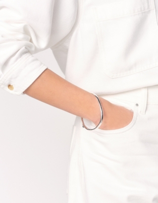 Silver-plated Organic Shape Bangle