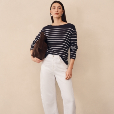 Simple Breton Stripe Jumper with Cashmere