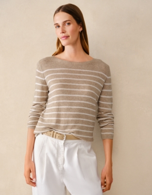 Simple Breton Stripe Jumper with Cashmere