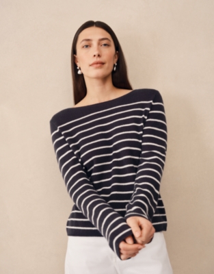 Simple Breton Stripe Jumper with Cashmere