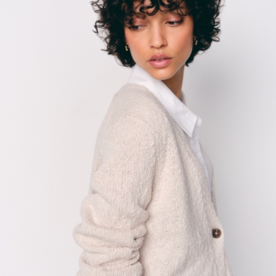 Single Button Cardigan with Organic Cotton