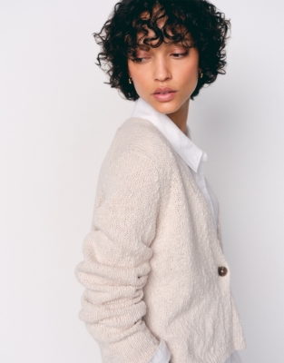 Single Button Cardigan with Organic Cotton