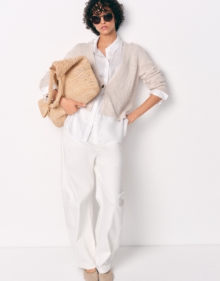 Single Button Cardigan with Organic Cotton