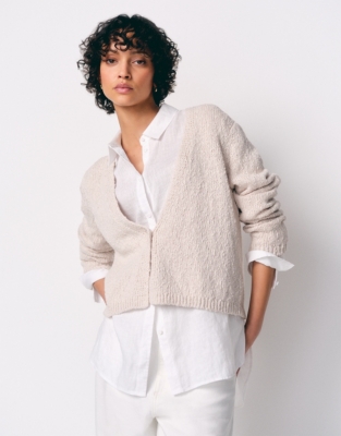 Single Button Cardigan with Organic Cotton