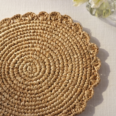 Sisal Round Scalloped Placemats – Set of 2