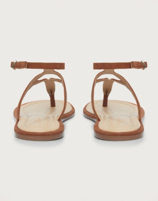 Skinny Curve Strap Flat Sandals - Tan