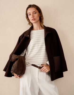 Slash Neck Stripe Top