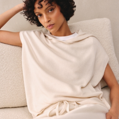 Sleeveless Hoodie with Cashmere