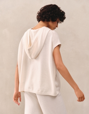 Sleeveless Hoodie with Cashmere
