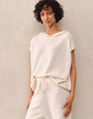 Sleeveless Hoodie with Cashmere
